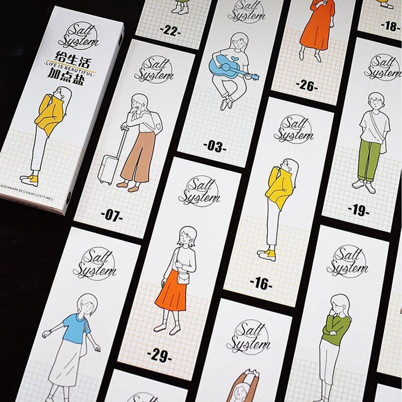 

30sheets Figure Graphic Random Bookmark, Multicolor
