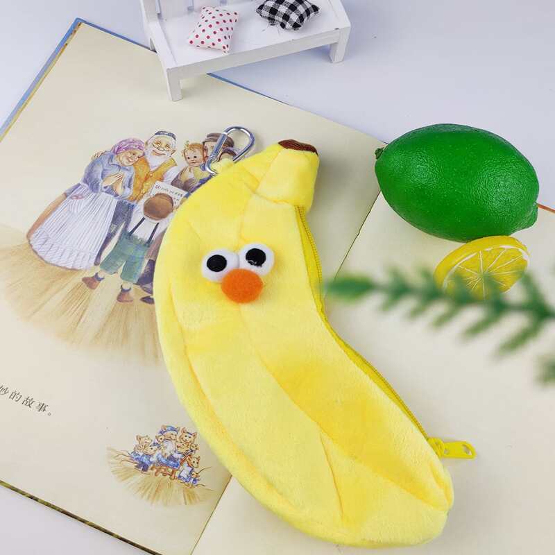 

Banana Shaped Plush Pencil Bag, Yellow