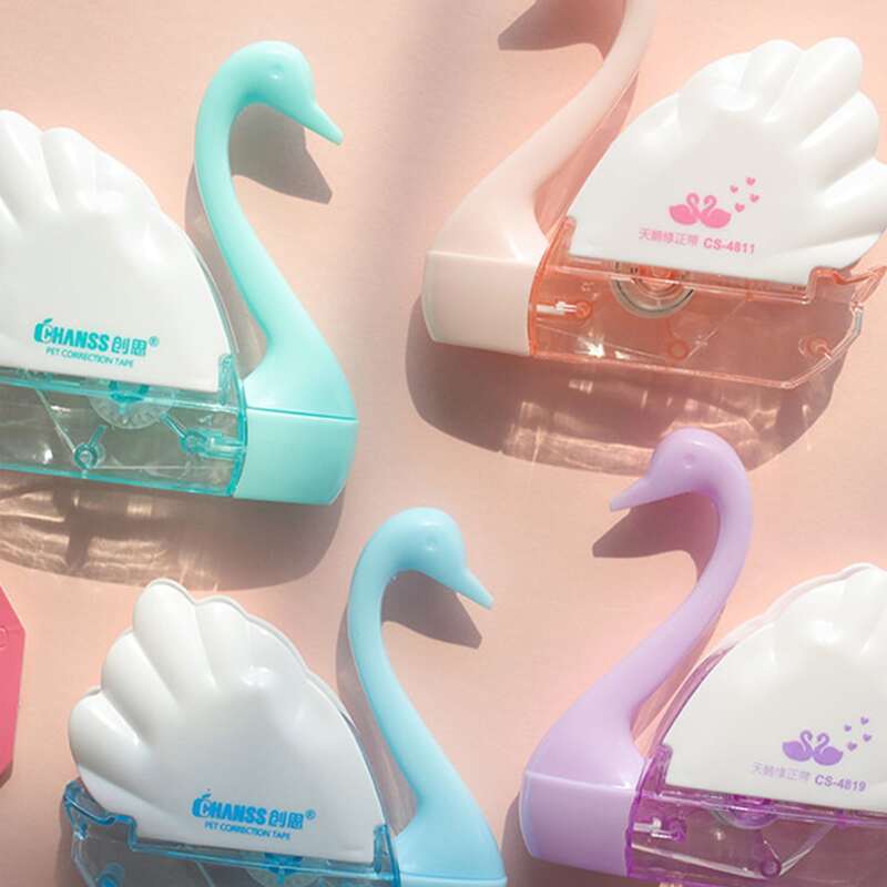 

2pcs Swan Shaped Correction Tape, Multicolor