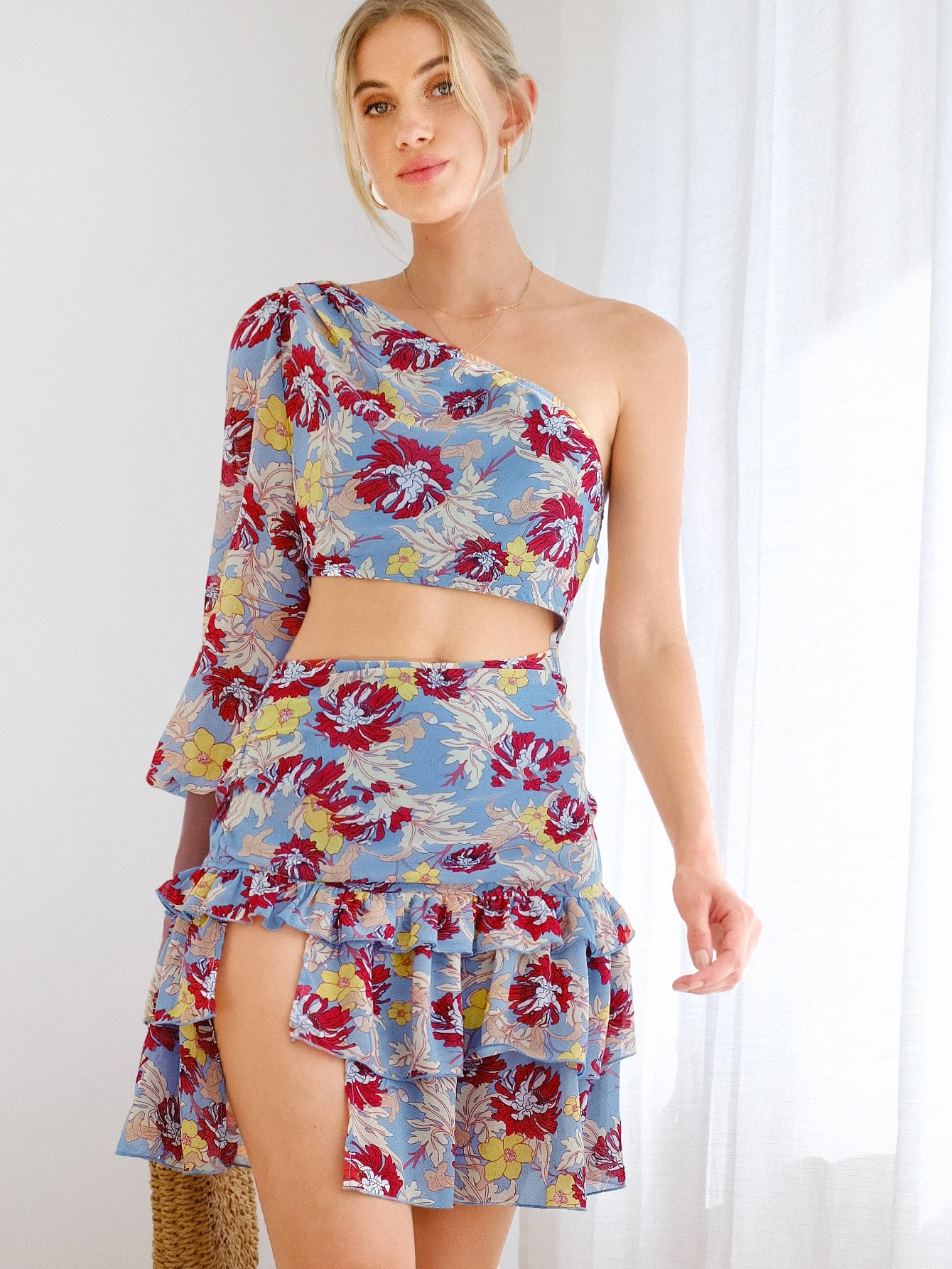 shoulder cut one piece dress