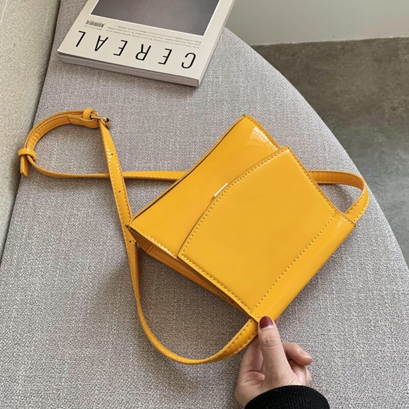 

Solid Flap Crossbody Bag, Yellow