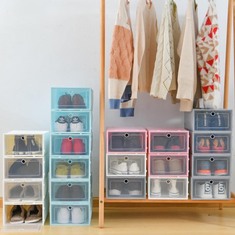 

1pc Clear Shoes Storage Box, Multicolor