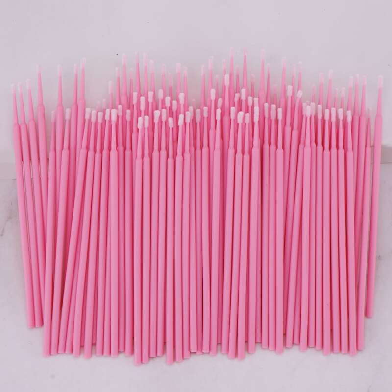 

100pcs Eyelashes Cotton Swab, Pink