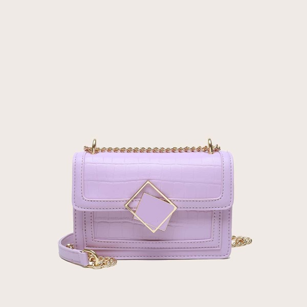 

Croc Embossed Crossbody Bag, Purple
