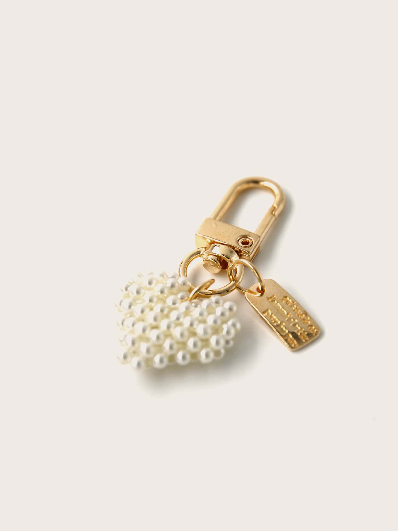 Faux Pearl Heart Decor Bag Charm Car Accessories Women Key Chain Charms