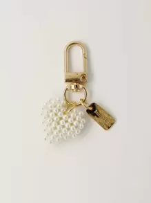 Faux Pearl Heart Decor Bag Charm Car Accessories Women Key Chain Charms