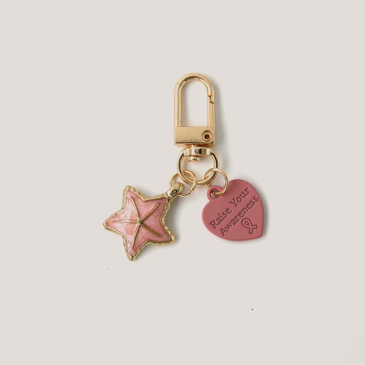 

Starfish Charm Keychain, Pink