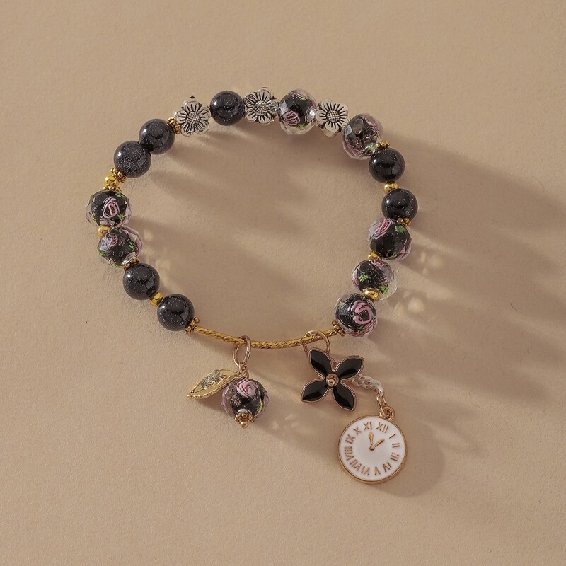 

Flower Decor Beaded Bracelet, Multicolor
