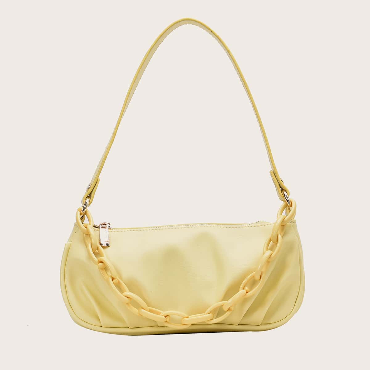 

Chain Detail Shoulder Bag, Yellow