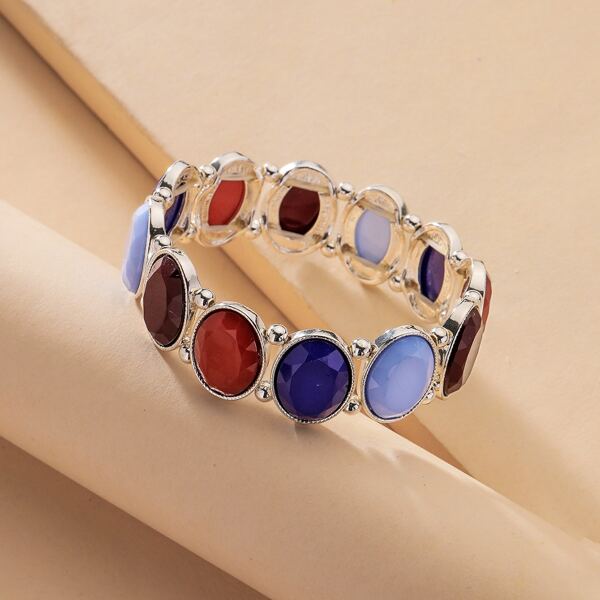 

Gemstone Engraved Bangle, Multicolor