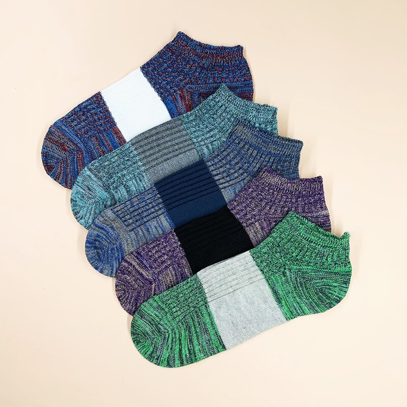 

5pairs Guys Color Block Socks, Multicolor