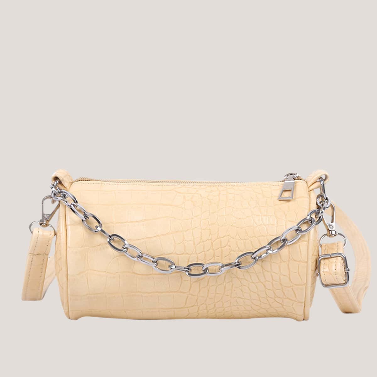 

Croc Embossed Chain Bag, Yellow