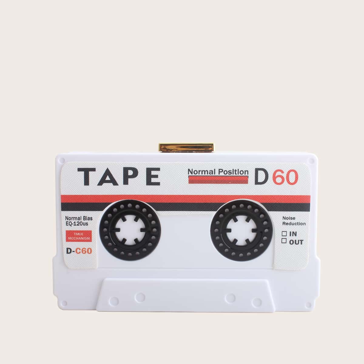 

Tape Design Clutch Bag, White
