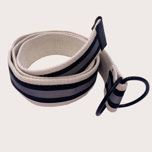 

Men Striped Pattern Belt, Multicolor