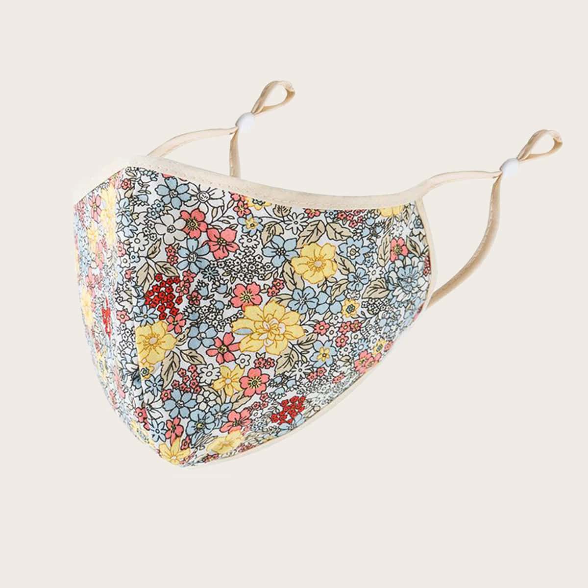 

Floral Pattern Face Mask, Multicolor