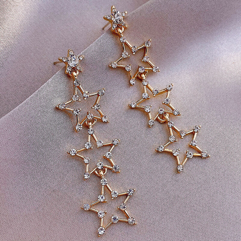 

Star Charm Drop Earrings, Gold