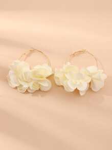 Pendientes de aro con flor - Multicolor - Ver 2