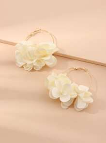 Pendientes de aro con flor - Multicolor - Ver 4