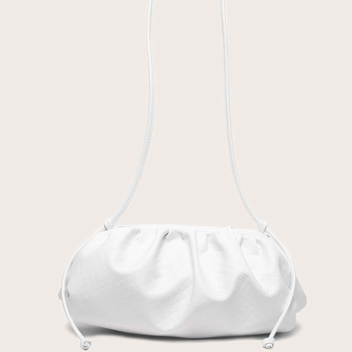 

Minimalist Textured Clutch Bag, White