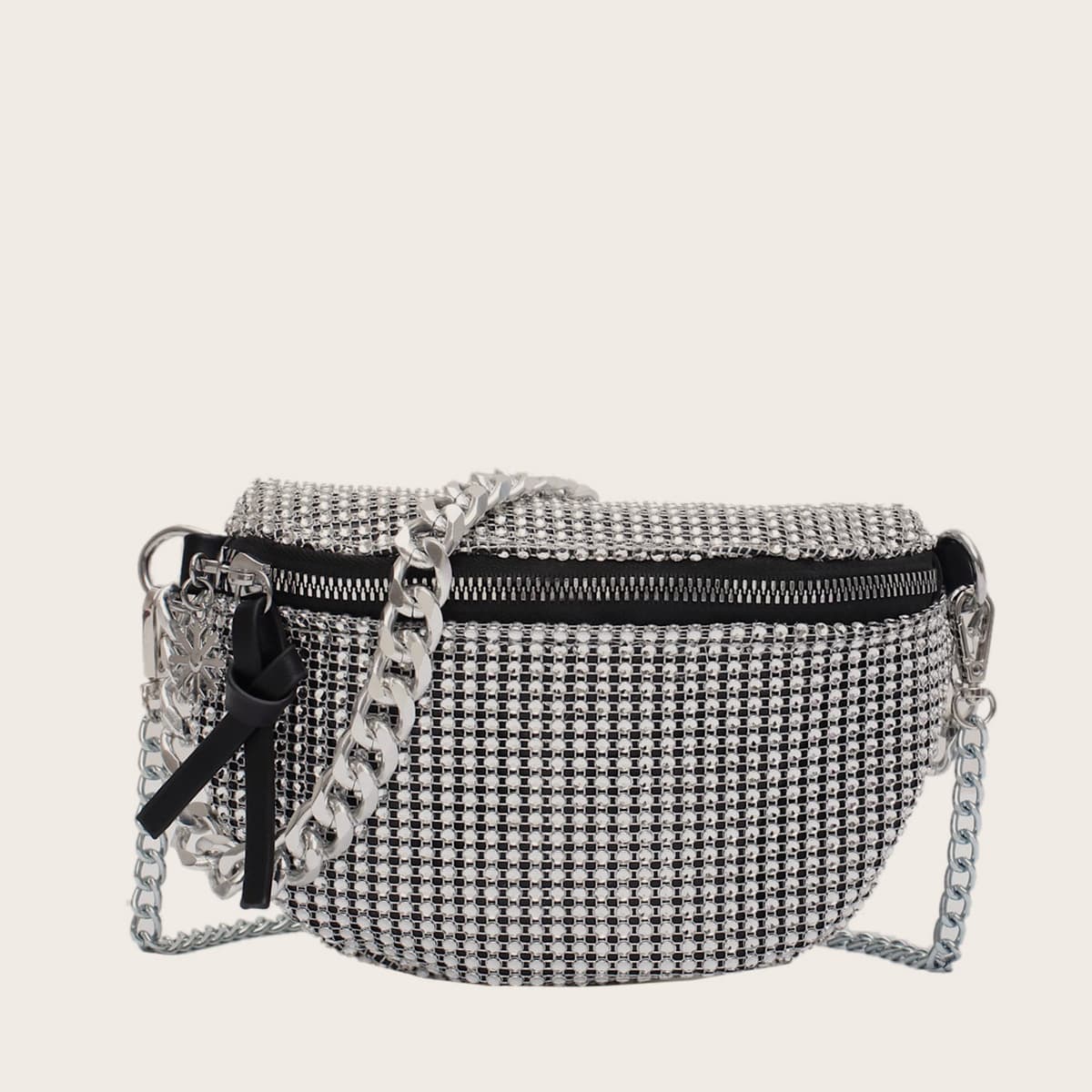 Image of Allover Rhinestone Decor Bum Bag