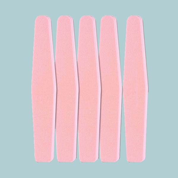

5pcs Hexagon Design Sponge Nail File, Pink