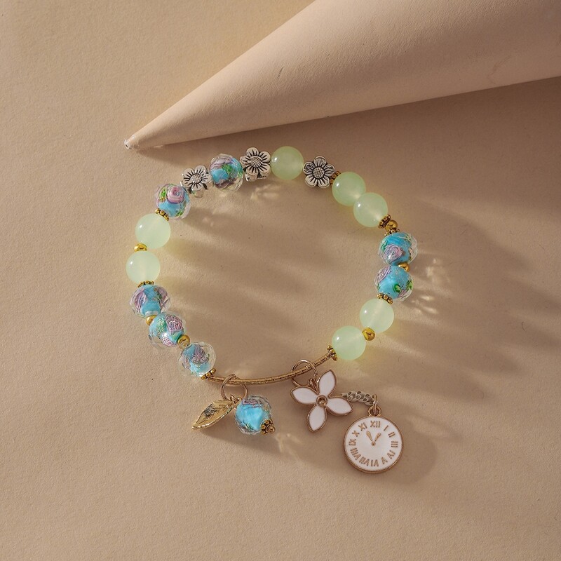 

Flower Decor Beaded Bracelet, Multicolor