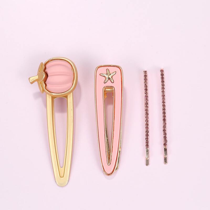 

4pcs Starfish Decor Hair Clip, Multicolor
