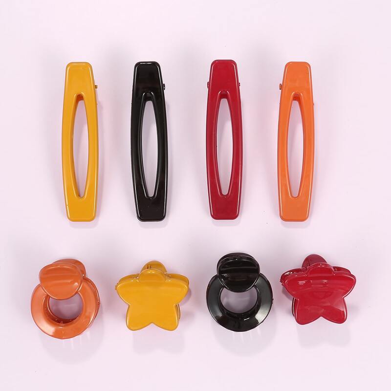 

8pcs Star Design Hair Accessory, Multicolor
