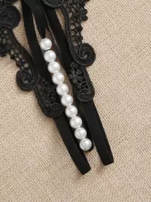 3packs Faux Pearl Lace Thong Lingerie
