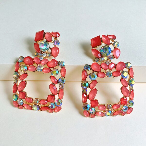 

Geometric Charm Drop Earrings, Multicolor