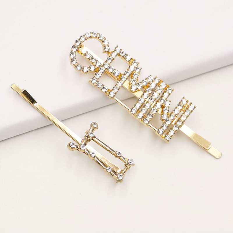 

2pcs Constellation Design Hair Clip, Multicolor