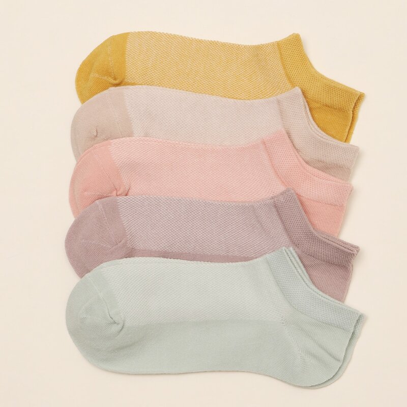 

5pairs Simple Ankle Socks, Multicolor