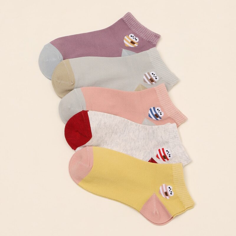 

5pairs Cartoon Graphic Socks, Multicolor
