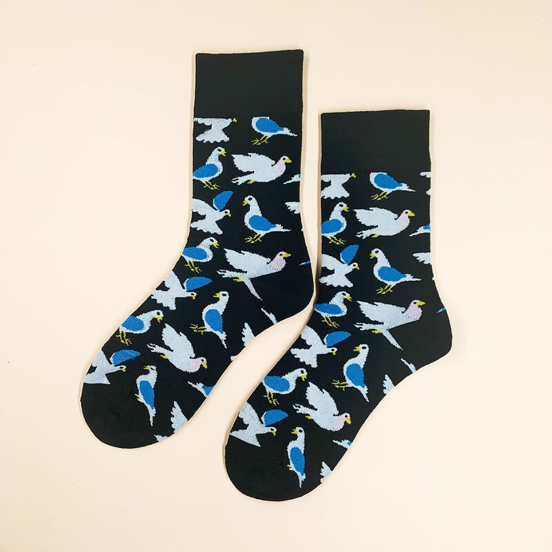 

Guys Bird Pattern Socks, Multicolor