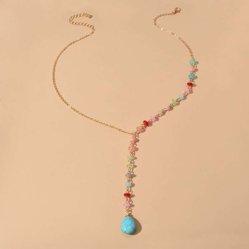 

Turquoise Y-lariat Necklace, Multicolor