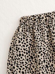 Plus Dalmatian Wide Leg Shorts - Multicolor - View 3