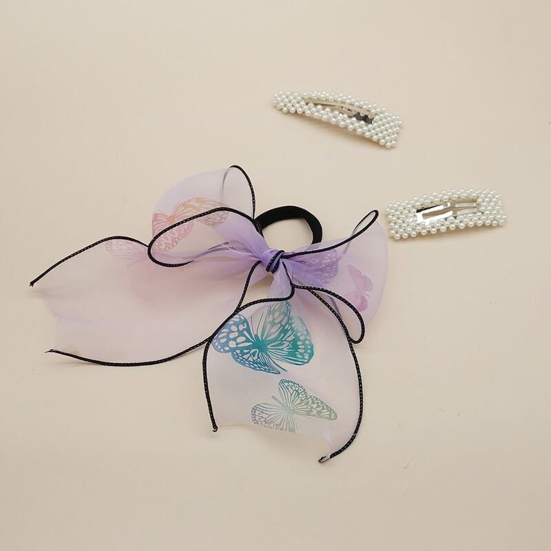 

3pcs Faux Pearl Beaded Hair Accessory Set, Multicolor