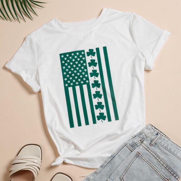 

Plants & Star Print Tee, White