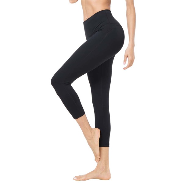 

Queenieke Solid Cropped Sports Leggings, Black
