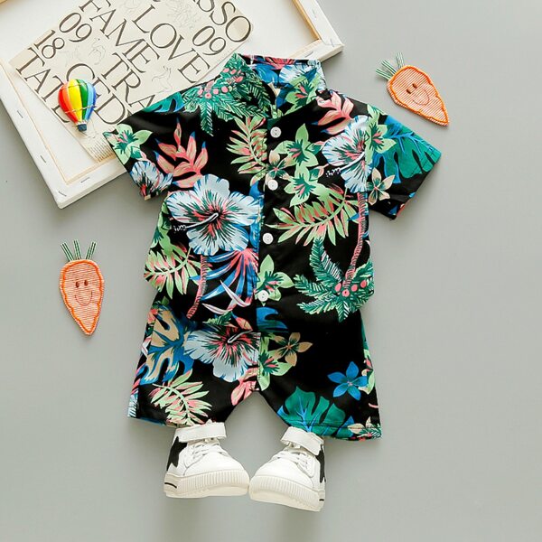 

Toddler Boys Tropical Print Shirt With Shorts, Multicolor