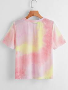 SHEIN Camiseta de Tie Dye de cuello redondo - Multicolor - Ver 2