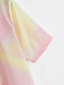 SHEIN Camiseta de Tie Dye de cuello redondo - Multicolor - Ver 3