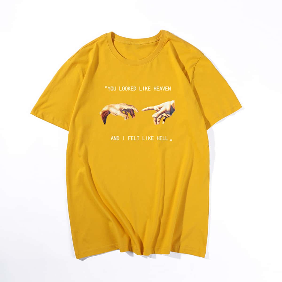 

Guys Oil Paint & Slogan Graphic Tee, Yellow