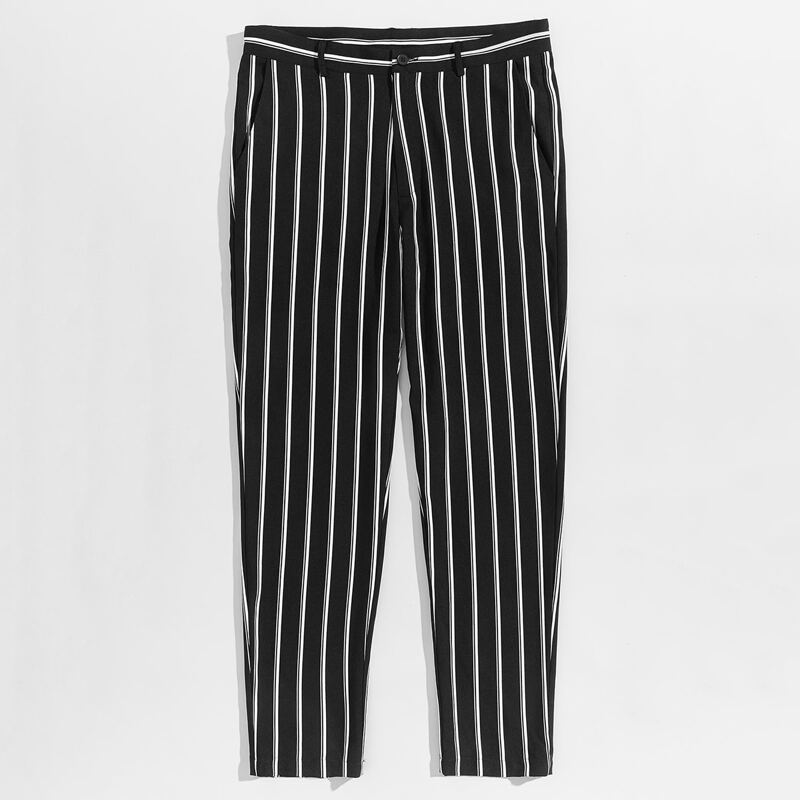 

Guys Slant Pocket Side Striped Tailored Pants, Black