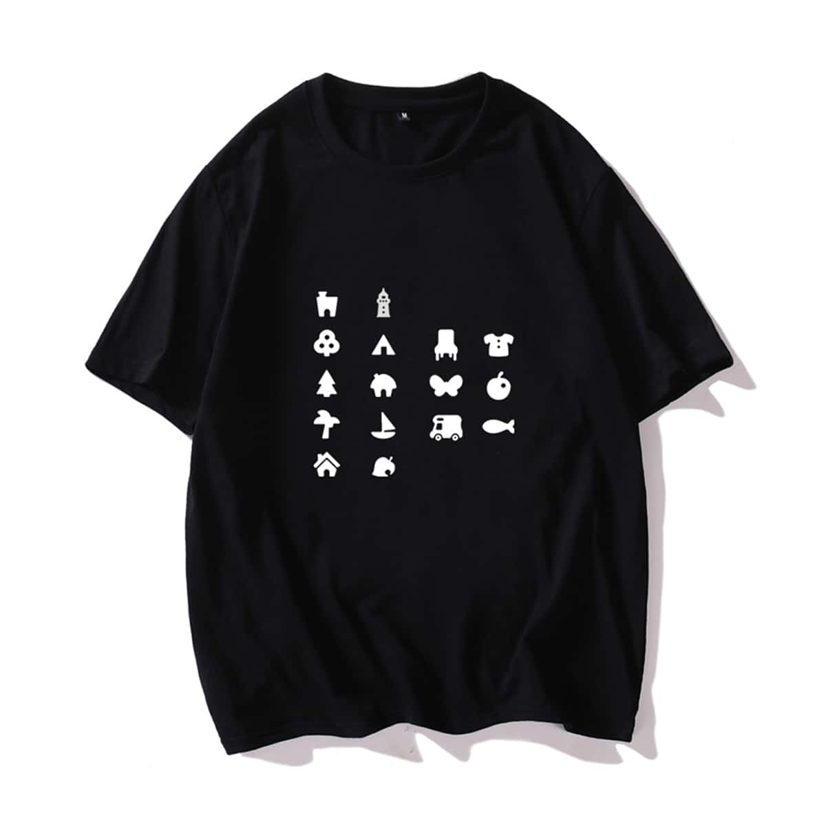 

Guys Icon Print Crew Neck Tee, Black