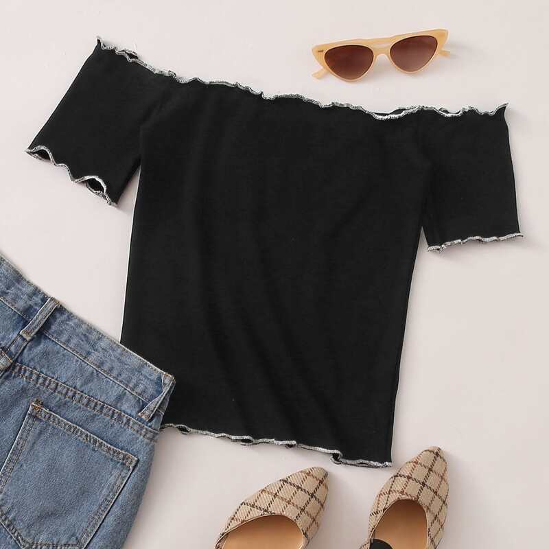 

Lettuce Trim Top, Black
