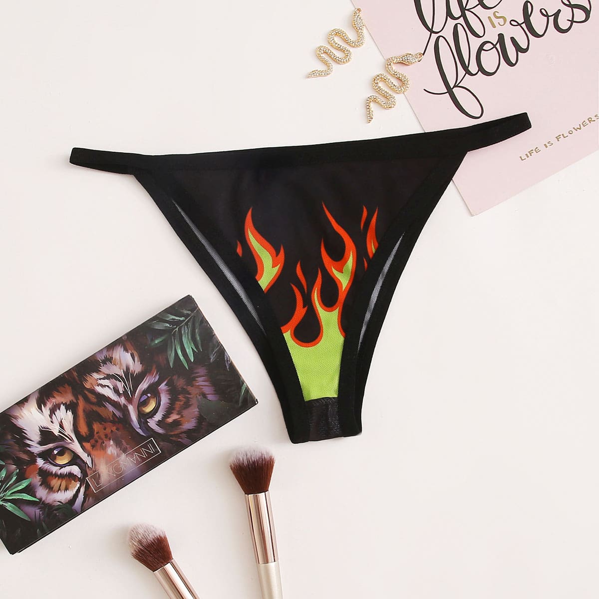 

Fire Print Panty, Black