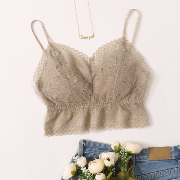 

Floral Lace Bralette, Brown
