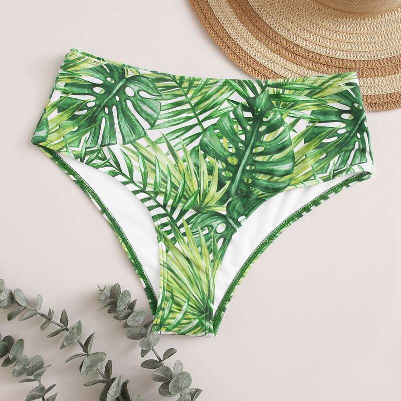 

Tropical High Waisted Bikini Panty, Green