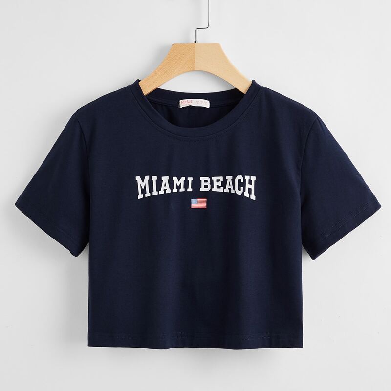 

American Flag Graphic Tee, Navy blue